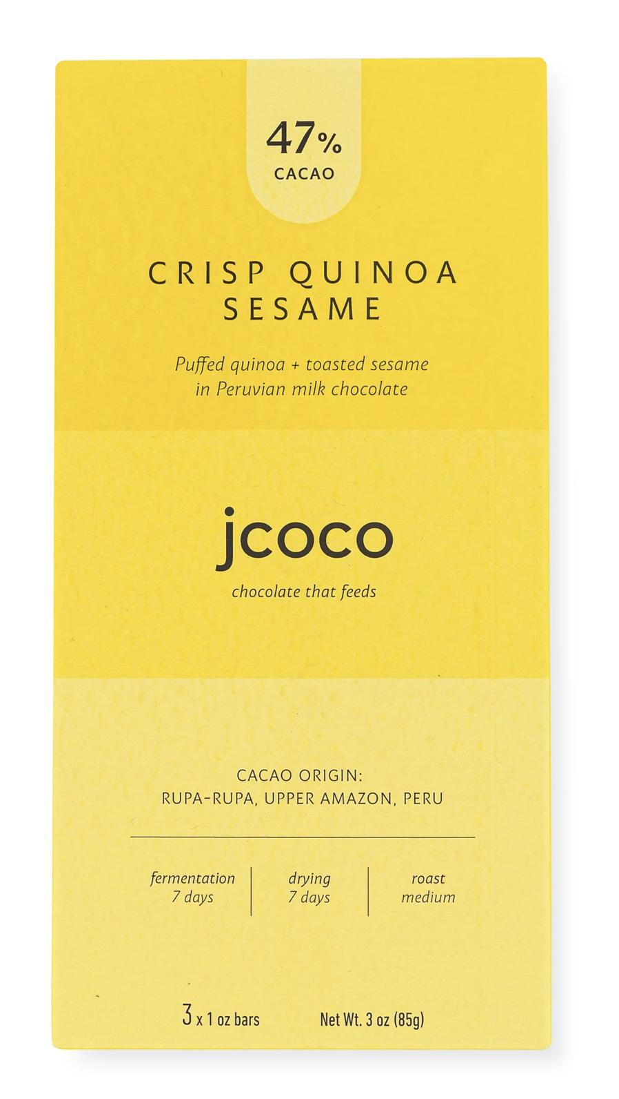 Jcoco - Crisp Quinoa Sesame Chocolate Bar