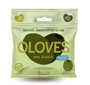 Olove - Green Pitted Olives with Garlic and Basil