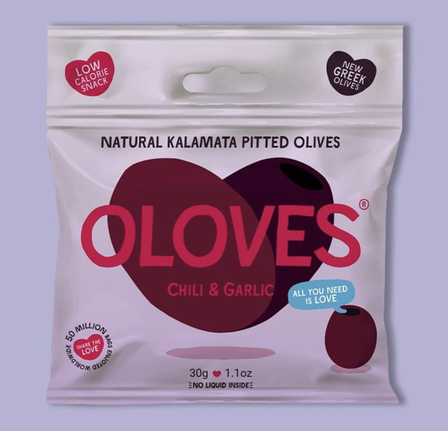 Oloves - Natural Kalamata Pitted Olives - Chili & Garlic