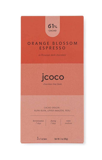 Jcoco - Orange Blossom Espresso Chocolate Bar 61% Cacao