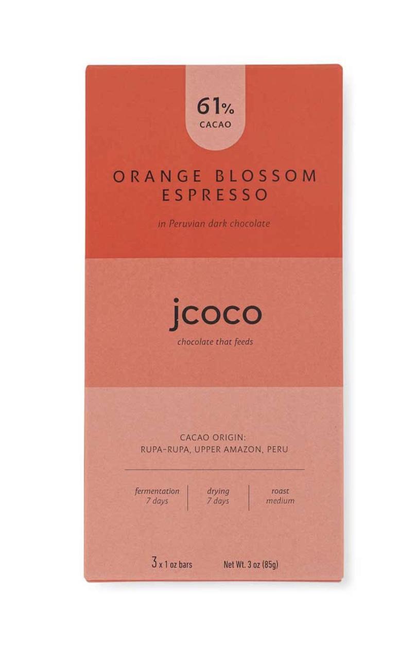 Jcoco - Orange Blossom Espresso Chocolate Bar 61% Cacao