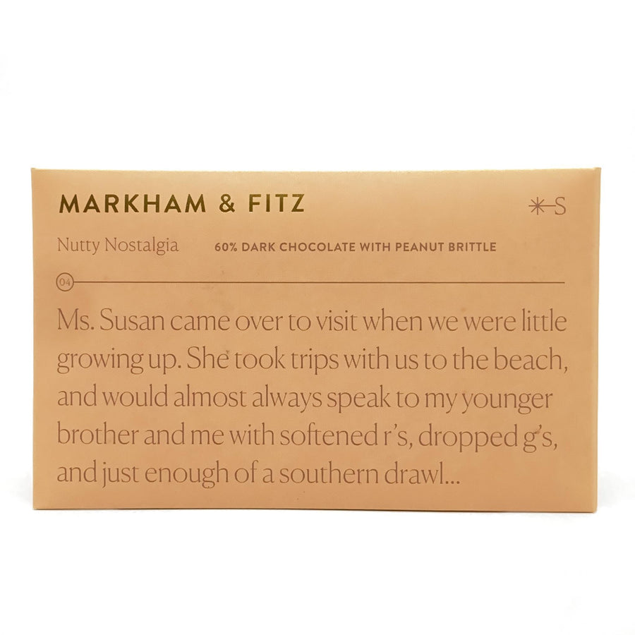 Markham & Fitz - Nutty Nostalgia - 60% Dark Chocolate with Peanut Brittle